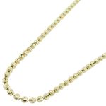 "14K Yellow gold moon cut bead link chain 22"" Long 2MM Wide MLC16 1"