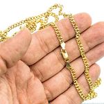 10K YELLOW Gold SOLID ITALY CUBAN Chain - 24 Inches Long 3.8MM Wide 3