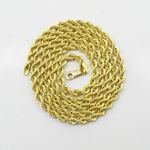 "Mens 10k Yellow Gold skinny rope chain ELNC16 22"" long and 3.3mm wide 3"