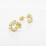 14K Yellow gold Heart fancy cz stud earrings for Children/Kids web435 3