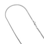 10k White Gold Hollow Franco Chain 2mm Wide Necklace with Lobster Clasp 24 inches long 1
