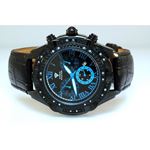 Aqua Master Mens Diamond Black PVD case watch 0.15ctw Blue Dial 1