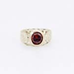 10k Yellow Gold Syntetic red love gemstone ring ajr26 Size: 2.25 3