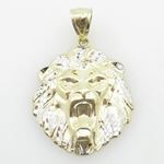 Mens 10K Yellow Gold lion head pendant Length - 1.73 inches Width - 1.14 inches 1