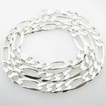 Silver Figaro link chain Necklace BDC78 1