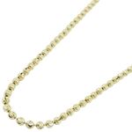 "14K Yellow gold moon cut bead link chain 24"" Long 2MM Wide MLC17 1"