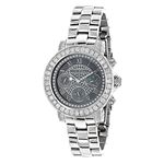 Luxurman Watches: Ladies Diamond Watch 3ct Black Interchangeable Straps 1