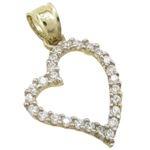 Womens 10k Yellow gold Love heart gold cz pendant GCHA47 1