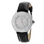 Iced Out Designer Diamond Watch 0.5ct with Black Leather Band by Centorum 1