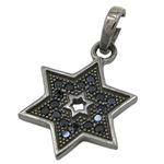 Womens Black star of david black cz pendant Silver36 1