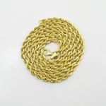 "Mens 10k Yellow Gold skinny rope chain ELNC23 20"" long and 3.3mm wide 3"