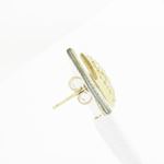 Mens 10k Yellow gold Polygon white cz stud earring ELMI28 3