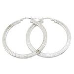 Round greek key hoop earring SB87 33mm tall and 32mm wide 1