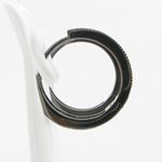 Womens .925 sterling silver Black and white hoop earring 2mm thick and 4mm wide Size 3