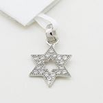 Womens White star of david cz pendant Silver35 3