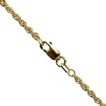 "10K YELLOW Gold ROPE HOLLOW CHAIN - 24"" Long 2.10MM Wide 1"