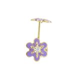 14K Yellow gold Flower cz stud earrings for Children/Kids web18 1