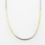 Ladies .925 Italian Sterling Silver Two Tone Snake Link Chain Length - 18 inches Width - 1mm 3