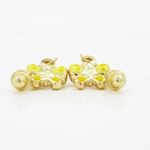 14K Yellow gold Butterfly cz chandelier earrings for Children/Kids web384 3