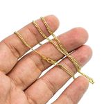 14K YELLOW Gold SOLID ITALY CUBAN Chain - 16 Inches Long 2.1MM Wide 3