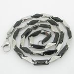 Mens 316L Stainless steel franco box ball wheat curb popcorn rope black and white hand made link cha