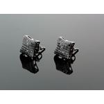 Sterling Silver Unisex Fashion Hand Set Stud Earrings ME0218 1