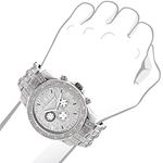 Iced Outlarge Mens Genuine Diamond Raptor Watch by LUXURMAN 1 Carat MOP Subdials 3