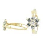 14K Yellow gold Flower cz hoop earrings for Children/Kids web343 1