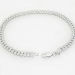 Ladies Sterling Silver bracelet beaded fancy 2 row prong tennis bracelet 3