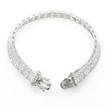 Ladies .925 Italian Sterling Silver princess cut cz tennis bracelet Length - 7 inches Width - 6mm 3