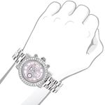 Luxurman Watches Ladies Diamond Watch 3ct Pink Genuine Diamonds Set on the Bezel 3