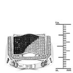 "10K Gold Black and White Mens Diamond Ring by LUXURMAN (0.6 Ctw