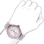 Pink Watches: Falcon Ladies Real Diamond Watch 0.50ct White MOP Leather Bands 3