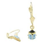 14K Yellow gold Bettle chandelier earrings for Children/Kids web515 1