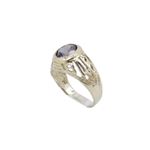 10k Yellow Gold Syntetic purple gemstone ring ajjr62 Size: 2.25 1