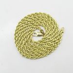 "Mens 10k Yellow Gold skinny rope chain ELNC13 22"" long and 3mm wide 3"