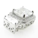 Ladies .925 Italian Sterling Silver square pendant Length - 14mm Width - 11mm 3