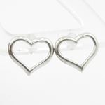 womens bp99 fancy earrings 14K white gold italian ball stud huggie hoop 1