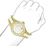 Luxurman Ladies Real Diamond Ceramic Watch 1.25ct White MOP Galaxy Yellow Gold 3