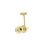 14K Yellow gold Flower cz stud earrings for Children/Kids web201 1