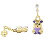 14K Yellow gold Panda cz chandelier earrings for Children/Kids web369 1