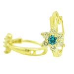 14K Yellow gold Flower cz hoop earrings for Children/Kids web270 1