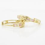 14K Yellow gold X weave cz hoop earrings for Children/Kids web400 3