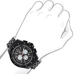 Mens Midsize Black Genuine Diamond Watch 0.55ct Chronograph by Centorum 3