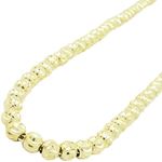 "Mens 10k Yellow Gold moon cut bead link chain ELNC66 26"" long and 5mm wide 1"