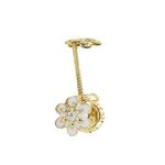 14K Yellow gold Flower cz stud earrings for Children/Kids web25 1