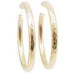 10k Yellow Gold earrings Plain hoop AGBE46 1