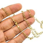 10K YELLOW Gold SOLID FIGARO Chain - 20 Inches Long 3.5MM Wide 3