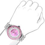 Ladies Real Diamond Watch: Centorum Falcon 0.50ct Pink Dial Leather Bands 3