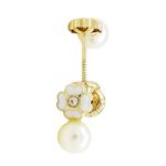 14K Yellow gold Flower pearl stud earrings for Children/Kids web93 1